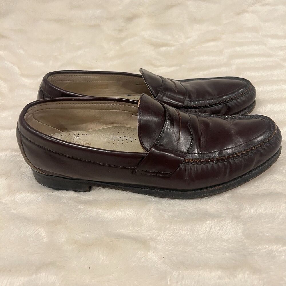 SAS Men's Burgundy Leather Penny Loafers Slip On Dress Shoes Size 8 M